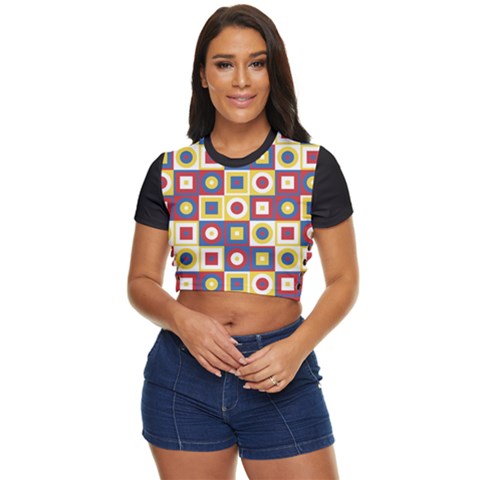 Side Button Cropped T-Shirt 