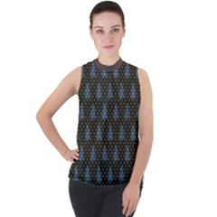 Mock Neck Chiffon Sleeveless Top