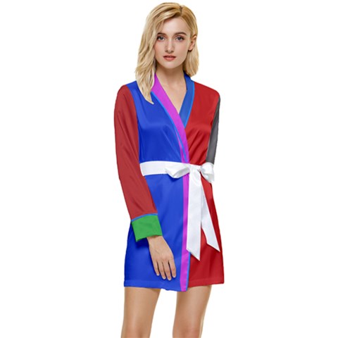 Long Sleeve Satin Robe 