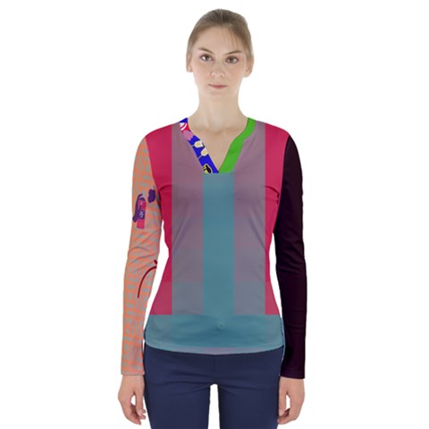 V-Neck Long Sleeve Top 