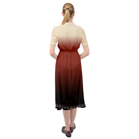 Keyhole Neckline Chiffon Dress 