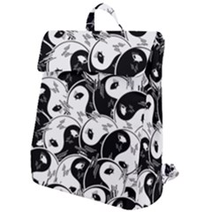 Hippyverese Alien Ying Yang Flap Top Backpack by Bayarea51