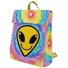 Hippyverse Alien Happyface Flap Top Backpack by Bayarea51