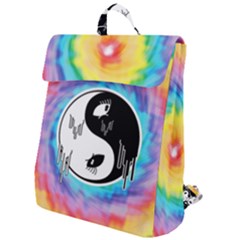 Hippyverse Alien Ying Yang Flap Top Backpack by Bayarea51