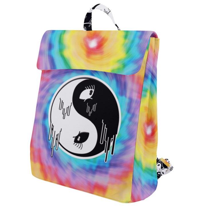 Hippyverse Alien Ying Yang Flap Top Backpack