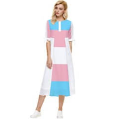 Bow Sleeve Chiffon Midi Dress