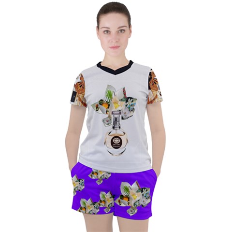 Women s Mesh T-Shirt and Shorts Set 