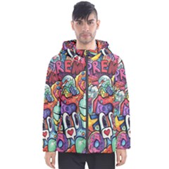 anime puffer jacket - Men s Hooded Puffer Jacket