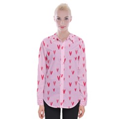 Oversized Bluse mit Herz-Print - Womens Long Sleeve Shirt