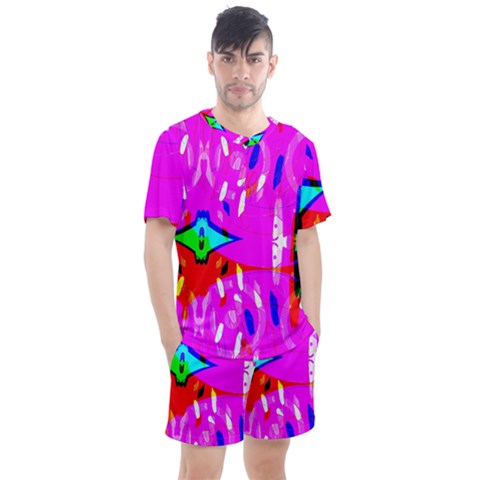 Men s Mesh T-Shirt and Shorts Set 