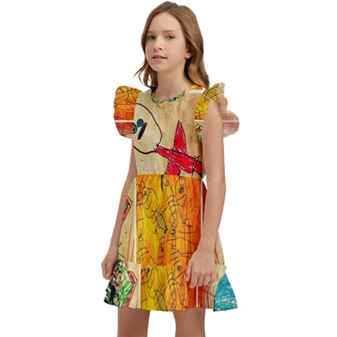 Kids  Winged Sleeve Dress 