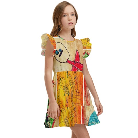 Kids  Winged Sleeve Dress 