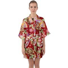 Half Sleeve Satin Kimono 