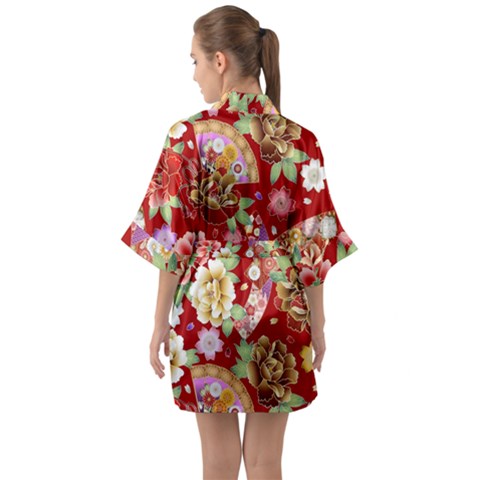 Half Sleeve Satin Kimono  