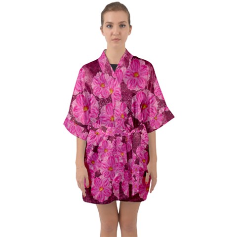 Half Sleeve Satin Kimono  