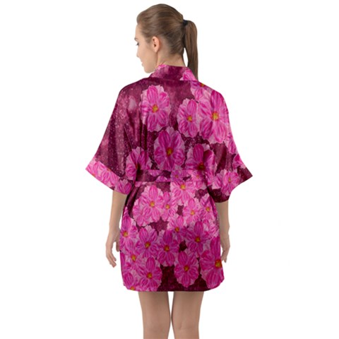 Half Sleeve Satin Kimono  