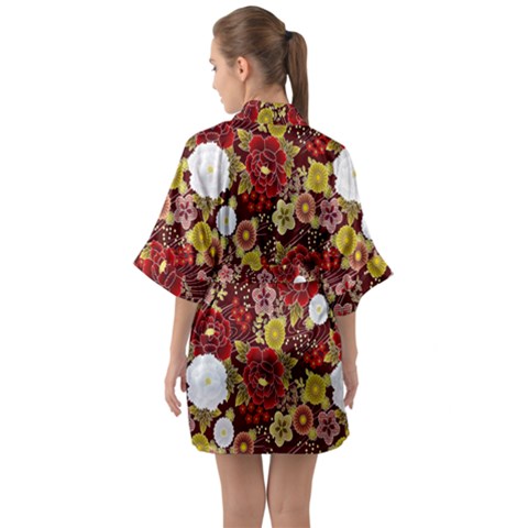 Half Sleeve Satin Kimono  