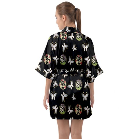 Half Sleeve Satin Kimono  