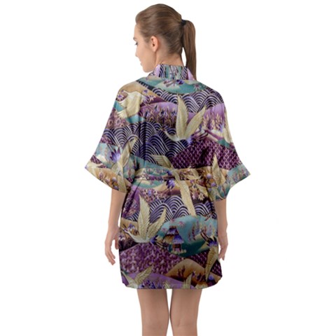 Half Sleeve Satin Kimono  