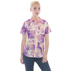 Hawaiian Peach Womens 2 Pocket Fix - Women s Short Sleeve Pocket Shirt