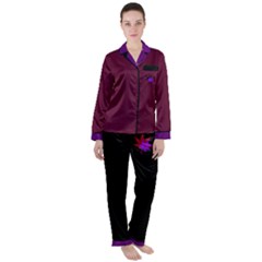Kaede Pajamas - Women s Long Sleeve Satin Pajamas Set	