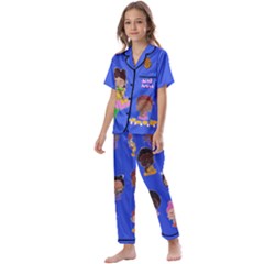 Kids  Satin Short Sleeve Pajamas Set