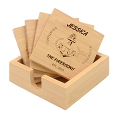Personalized Family Name - Bamboo Coaster Set