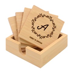 Personalized Family Name - Bamboo Coaster Set