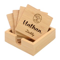 Personalized Family Role Name - Bamboo Coaster Set