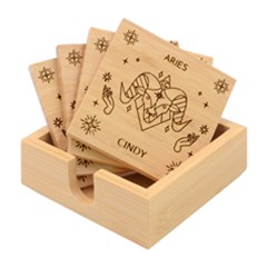 Personalized Horoscope Zodiac Star Name - Bamboo Coaster Set