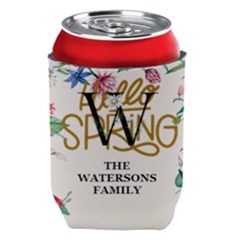 Personalized Spring Floral Initial Family Name - Can Cooler