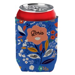 Personalized Hello Spring Floral Pattern Name - Can Cooler