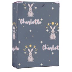 Personalized Name Boho Rabbits Stars - Playing Cards Single Design (Rectangle) with Custom Box