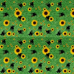 Nd Goat Sunflower Fabric by tripletroublekids