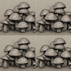 Gray Mushrooms Sketch