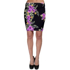 Purple Aloha flower bodycon skirt