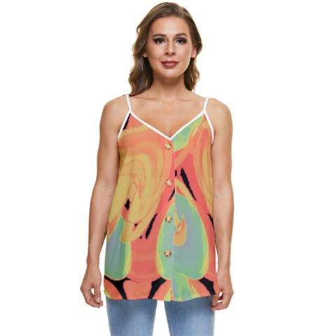 Casual Spaghetti Strap Chiffon Top 