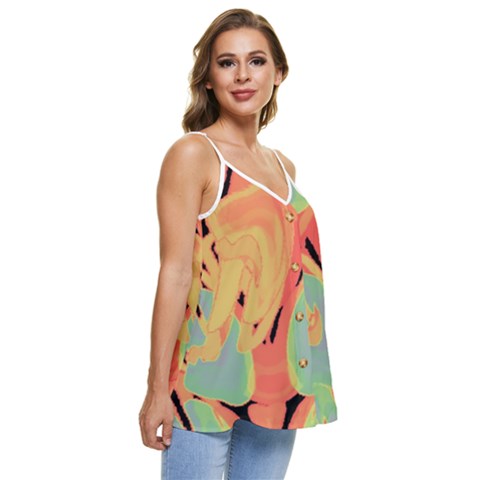 Casual Spaghetti Strap Chiffon Top 