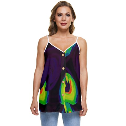 Casual Spaghetti Strap Chiffon Top 