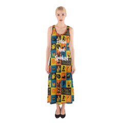 Personalized Name Halloween Graphic - Sleeveless Maxi Dress