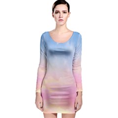 Sunset Body Con Long Sleeves - Long Sleeve Bodycon Dress