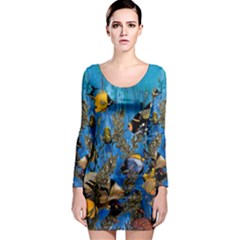 aquarium long sleeve body con dress - Long Sleeve Bodycon Dress