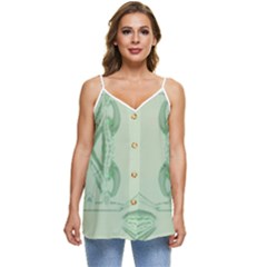 Casual Spaghetti Strap Chiffon Top