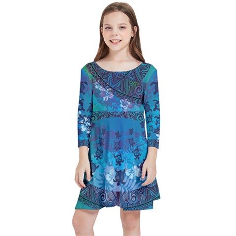 Kids  Quarter Sleeve Skater Dress 