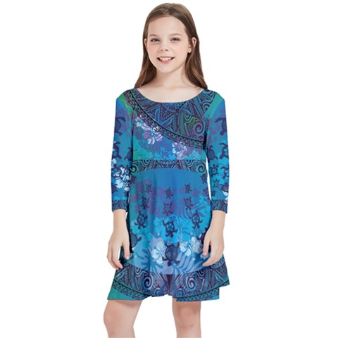 Kids  Quarter Sleeve Skater Dress 