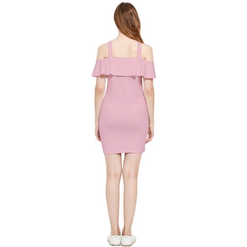 Shoulder Frill Bodycon Summer Dress 