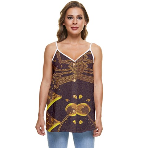 Casual Spaghetti Strap Chiffon Top 