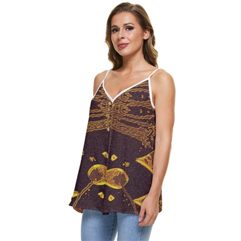 Casual Spaghetti Strap Chiffon Top 