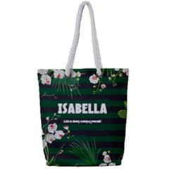 Flower Pattern - Full Print Rope Handle Tote (Small)