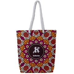 Flower Pattern - Full Print Rope Handle Tote (Small)